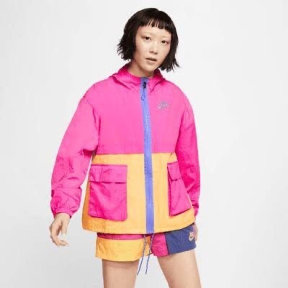 Nike Pink Sportswear Icon Clash Windbreaker Jacket XS